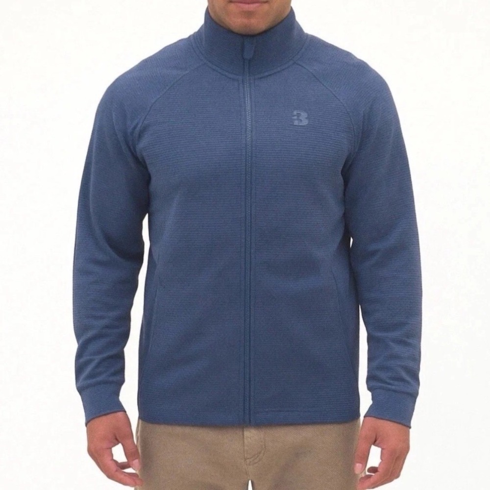 Bench‎ Urbanwear Mens Blue Full Zip Textured Recycled Jacket Large